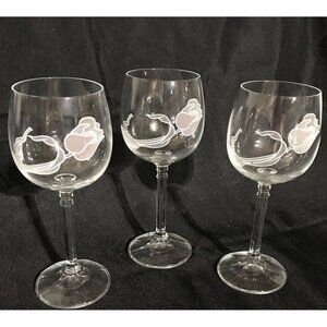 Bohemia Crystal-Crystalex Tulip Pattern Hand Blown Wine Glass Set of 3